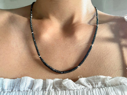 30ct Black Diamond Necklace in 18K White Gold