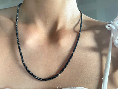 30ct Black Diamond Necklace in 18K White Gold