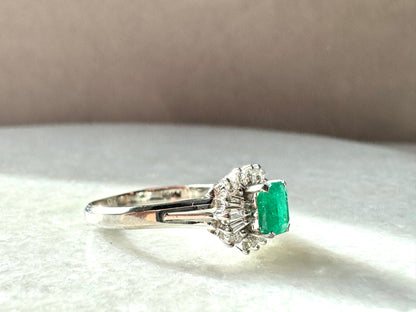 .5ct Emerald and .26 Diamond Ring in Platinum