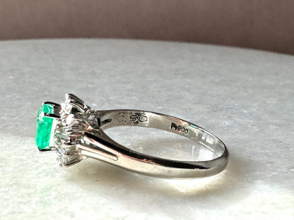 .5ct Emerald and .26 Diamond Ring in Platinum