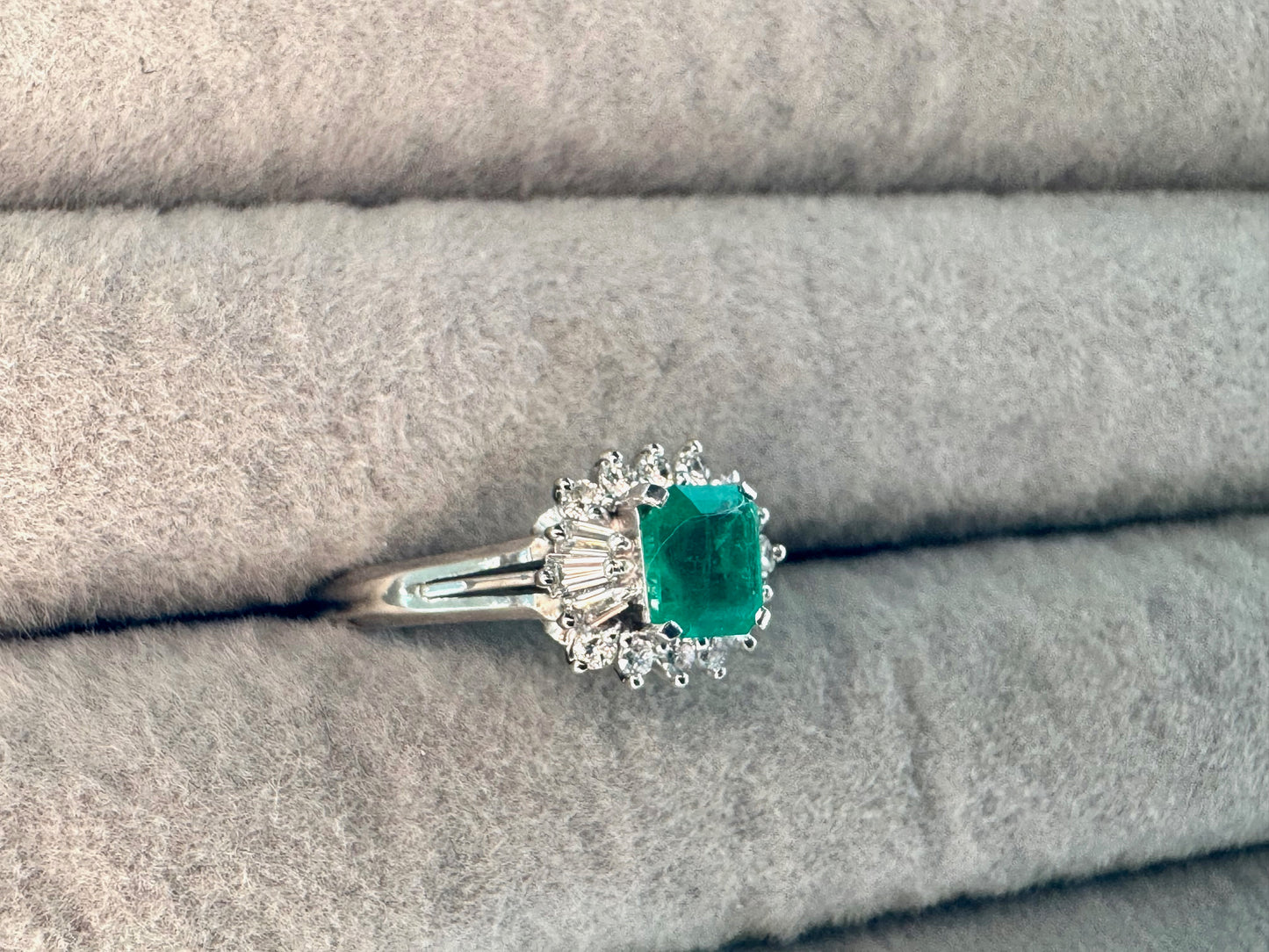 .5ct Emerald and .26 Diamond Ring in Platinum