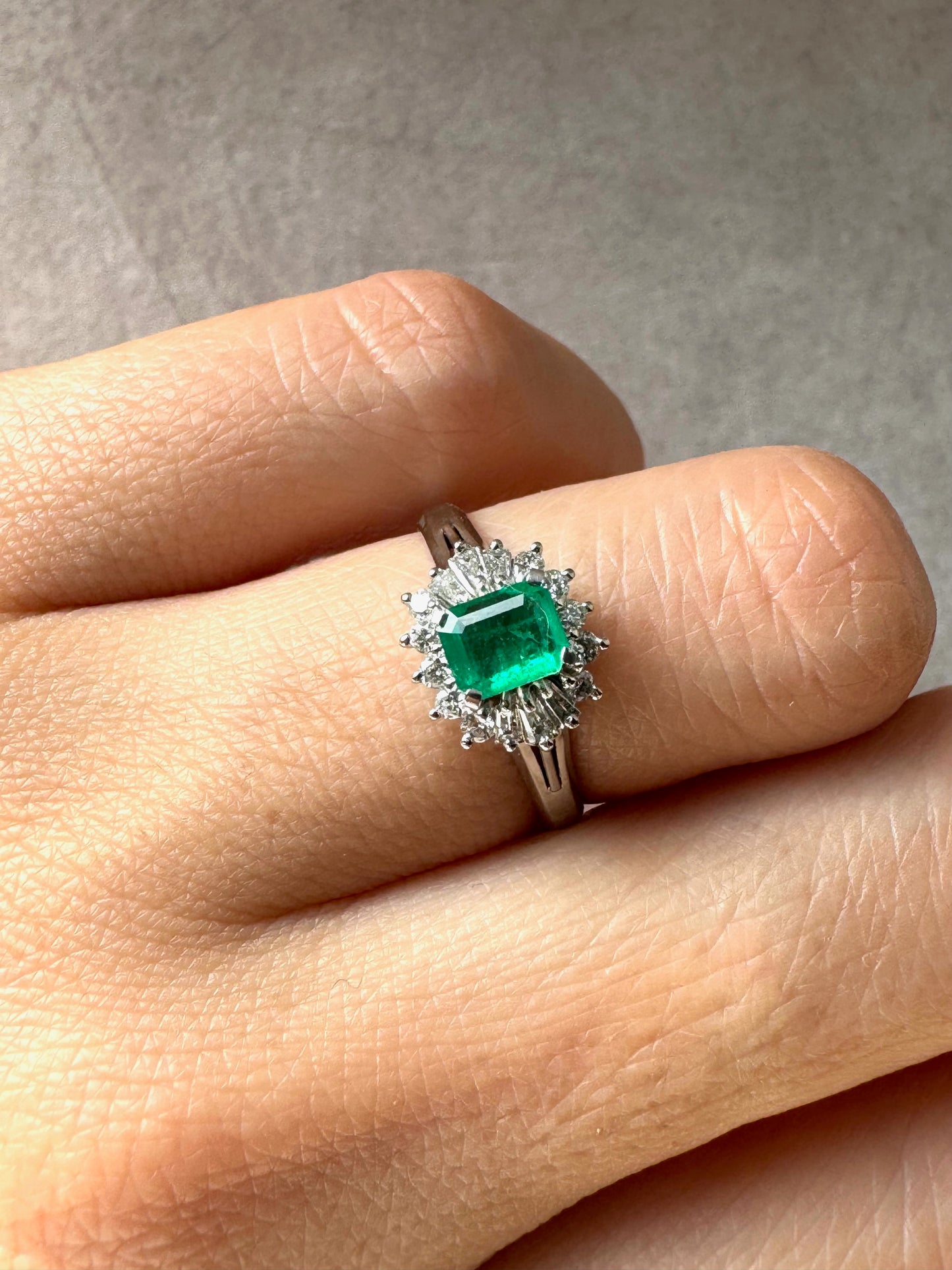 .5ct Emerald and .26 Diamond Ring in Platinum