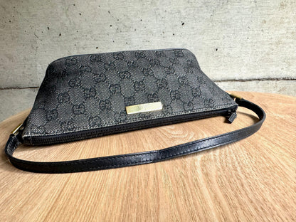 GUCCI Denim Monogram Boat Pochette