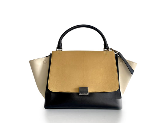 CÉLINE Tri-Color Leather Medium Trapeze Bag