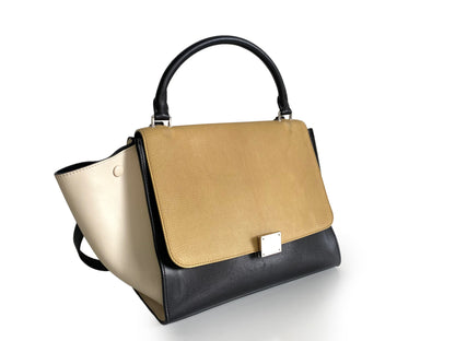 CÉLINE Tri-Color Leather Medium Trapeze Bag