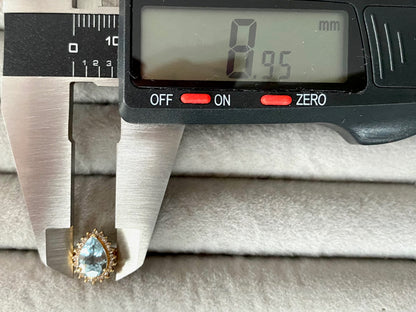 Aquamarine Diamond Ring in 18K Yellow Gold