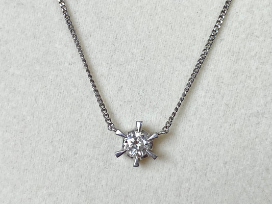 Diamond Solitaire Necklace in Platinum