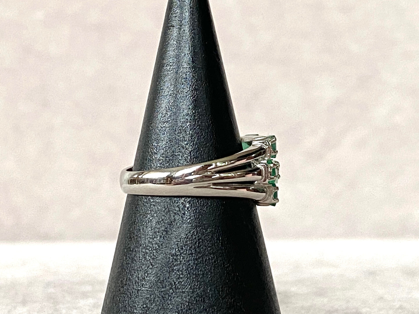 1ct Emerald and Diamond Ring in Platinum