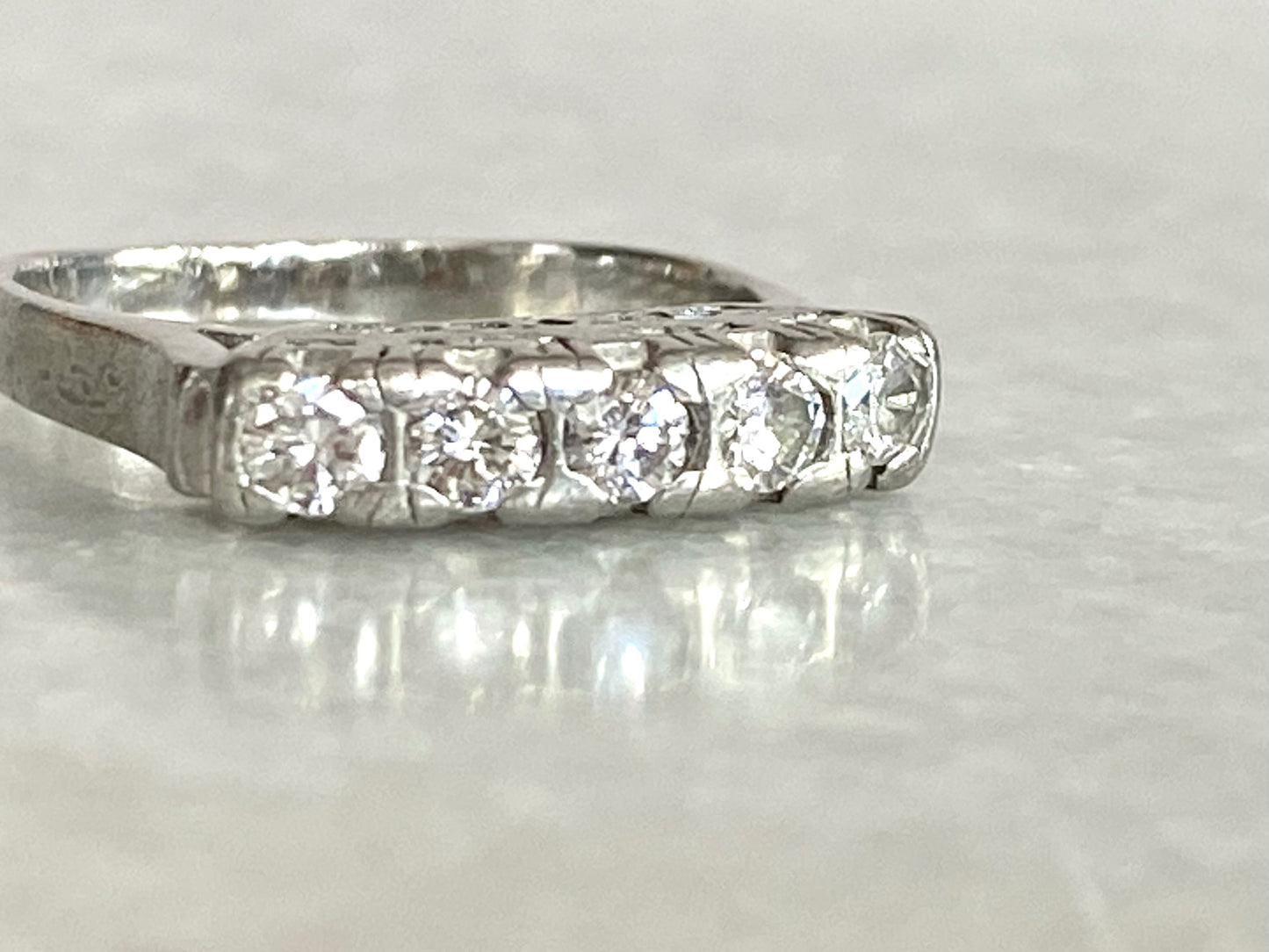 0.4ct Five Stone Diamond Ring in Platinum