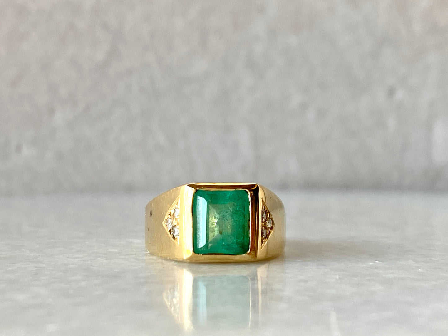 1.33ct Emerald and Diamond Ring in 18K Gold