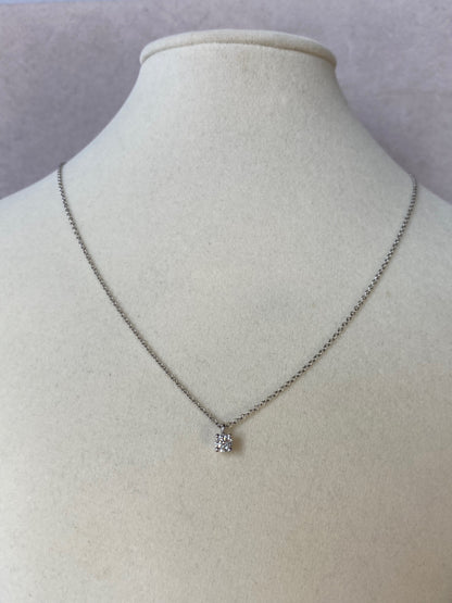 TIFFANY & CO. Platinum Diamond Solitaire Pendant Necklace