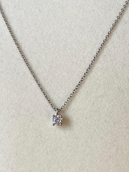 TIFFANY & CO. Platinum Diamond Solitaire Pendant Necklace