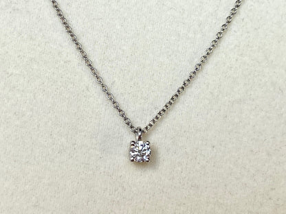 TIFFANY & CO. Platinum Diamond Solitaire Pendant Necklace