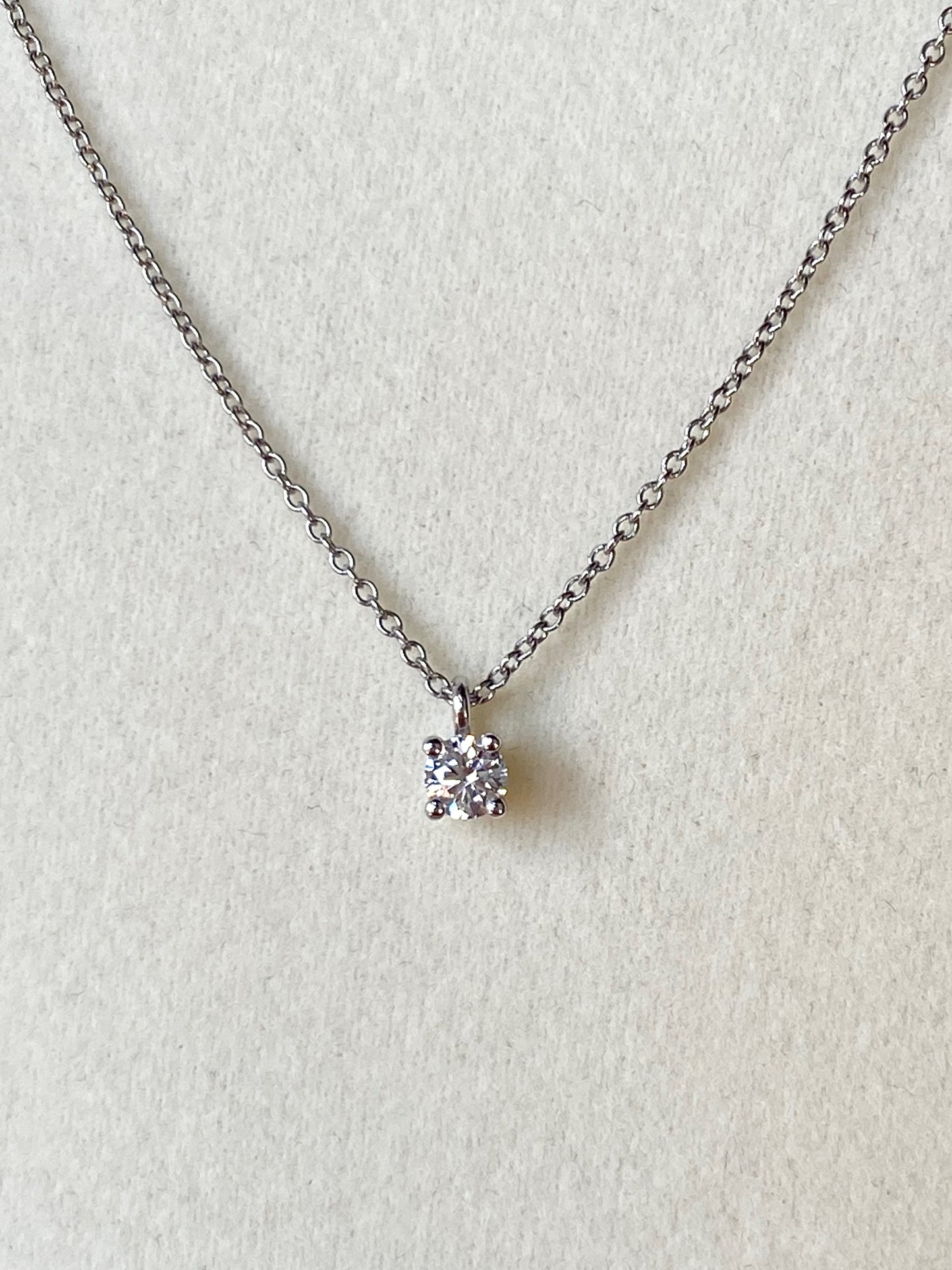 TIFFANY & CO. Platinum Diamond Solitaire Pendant Necklace