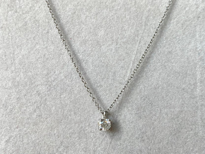 TIFFANY & CO. Platinum Diamond Solitaire Pendant Necklace