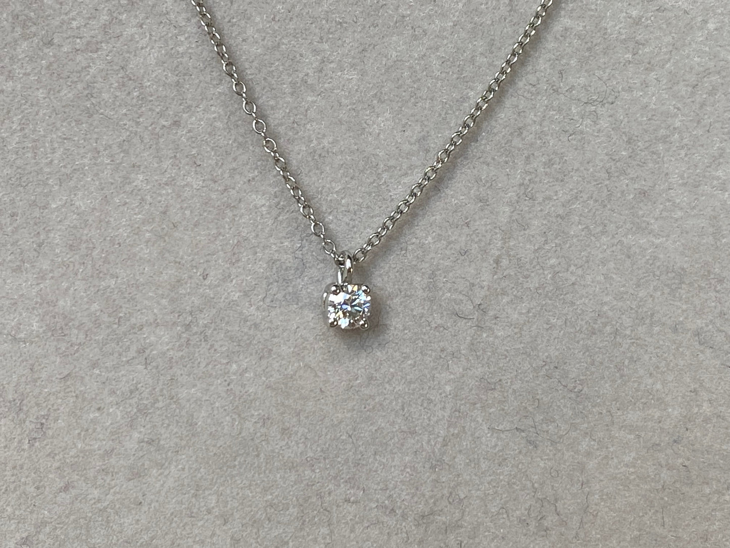 TIFFANY & CO. Platinum Diamond Solitaire Pendant Necklace