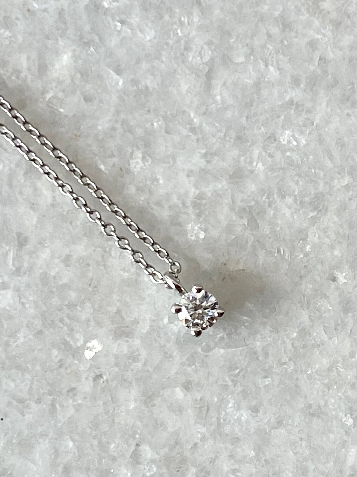 TIFFANY & CO. Platinum Diamond Solitaire Pendant Necklace