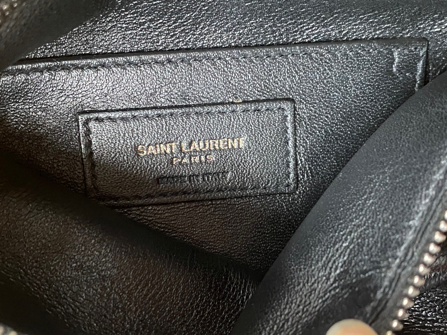 SAINT LAURENT Antiqued Lambskin Sid Flat Crossbody