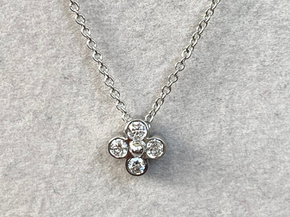 TIFFANY & CO. Platinum And Diamond Flower Pendant Necklace