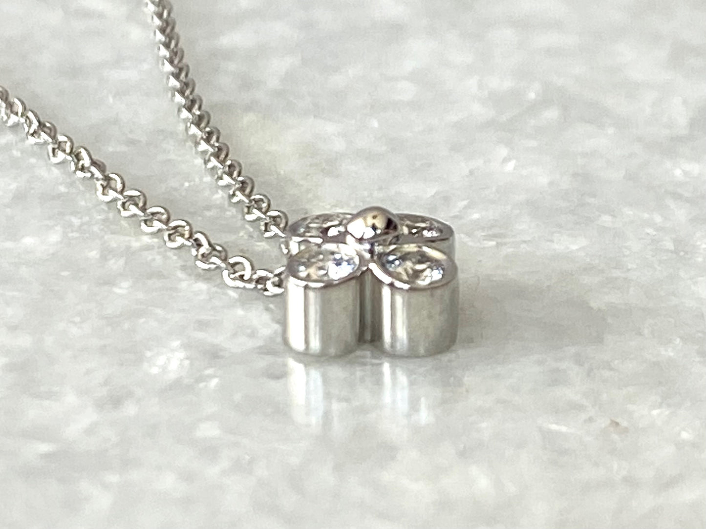 TIFFANY & CO. Platinum And Diamond Flower Pendant Necklace