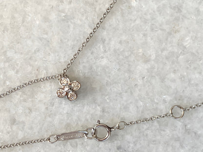 TIFFANY & CO. Platinum And Diamond Flower Pendant Necklace