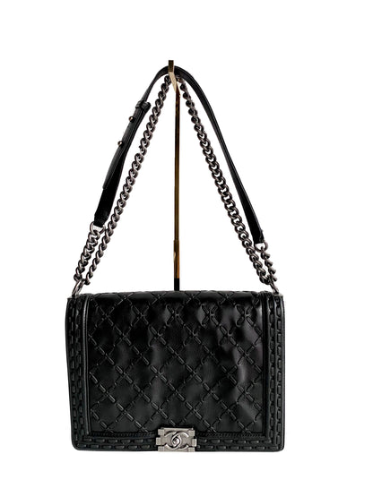 CHANEL PARIS-DALLAS LARGE BOY FLAP BAG WHIPSTITCH CAVIAR