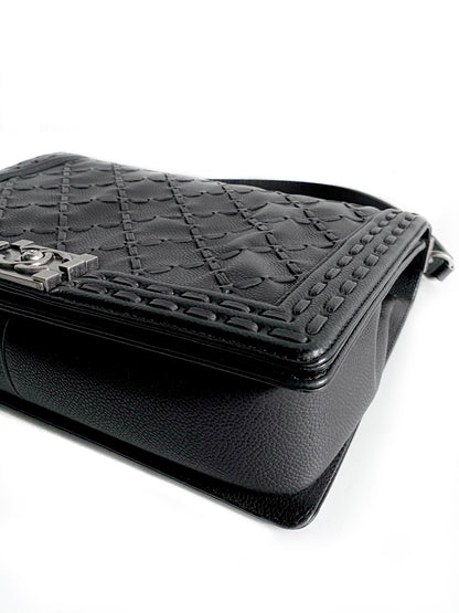 CHANEL PARIS-DALLAS LARGE BOY FLAP BAG WHIPSTITCH CAVIAR