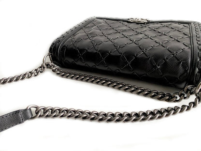 CHANEL PARIS-DALLAS LARGE BOY FLAP BAG WHIPSTITCH CAVIAR